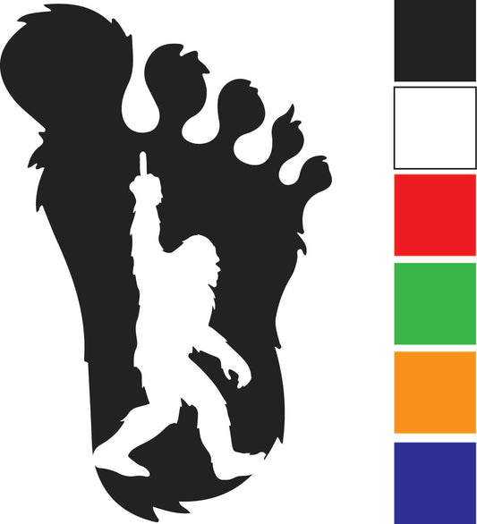 Bigfoot Finger Footprint Decal