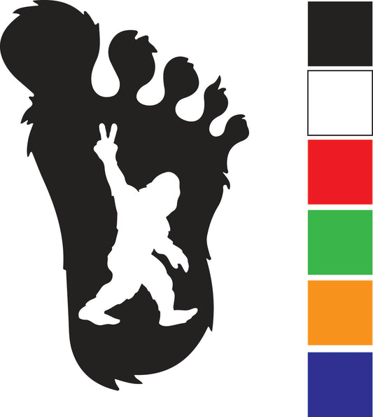 Bigfoot Peace Footprint Decal