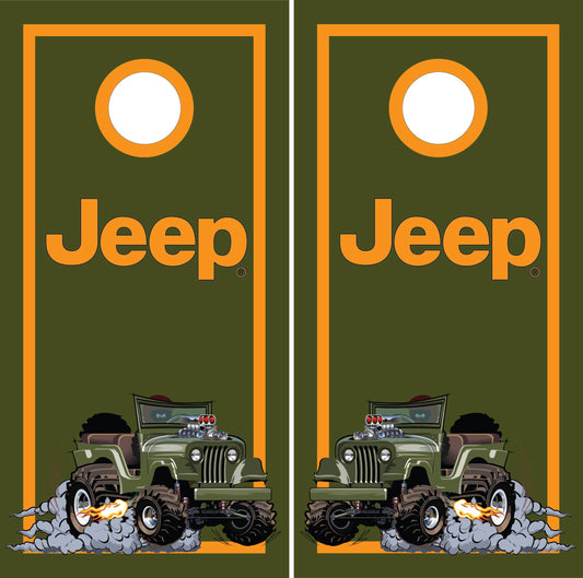 Army Jeep Cornhole Board Wrap