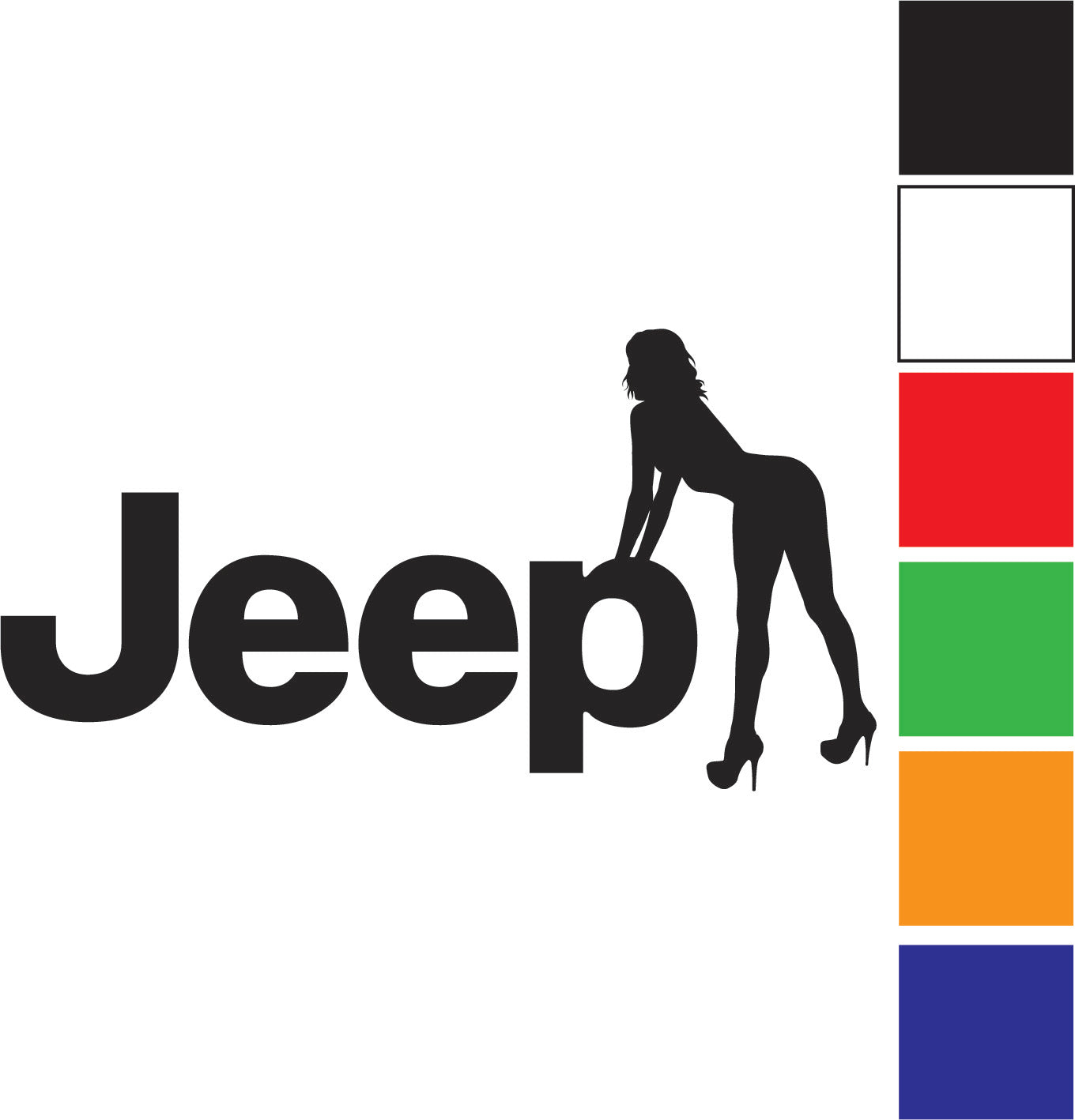 Jeep Girl Bent Decal